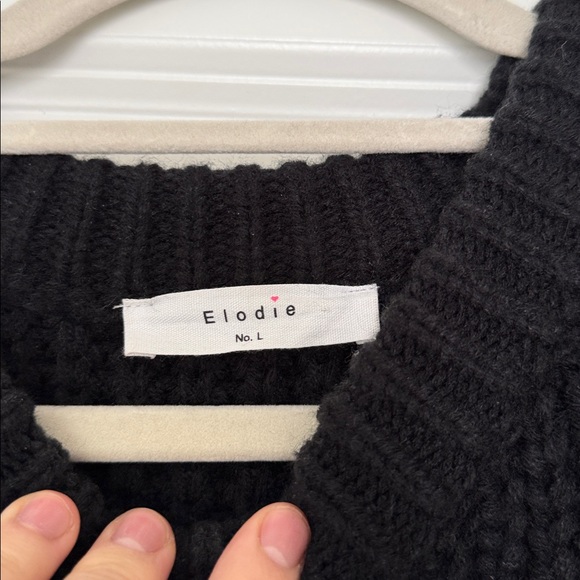 Elodie Classic Black Cable Knit Sweater - Picture 4 of 6